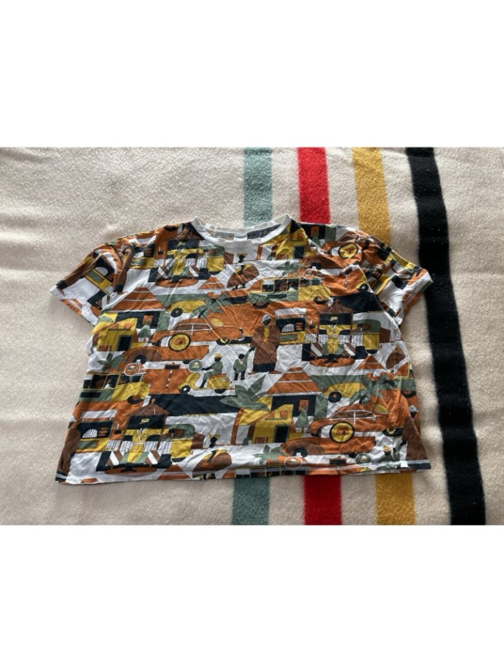 Vintage United Colors Of Benetton RARE AOP T shirt XL Art Culture Unisex